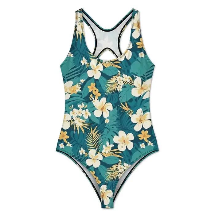 Maillot de bain une pièce à motif hawaïen pour femmes