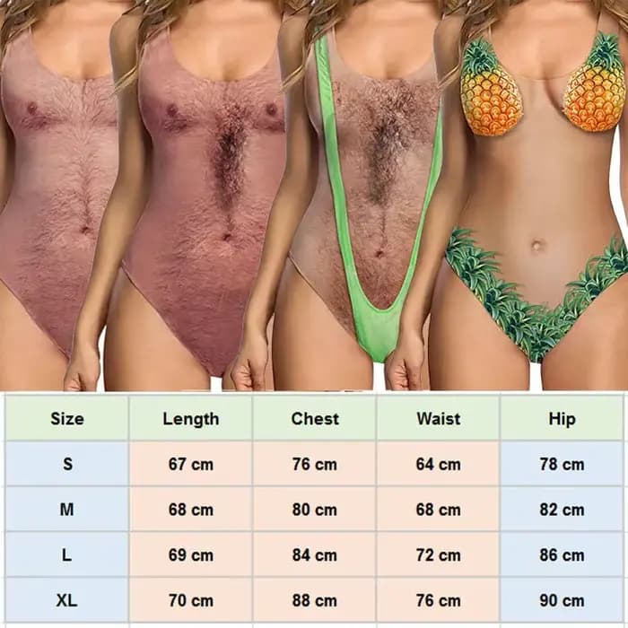 Sexy drôle blague poitrine imprimé femmes maillot de bain
