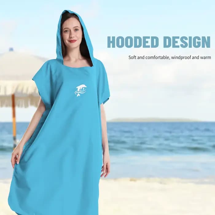 Mutao – serviette de Robe Poncho de Surf unisexe