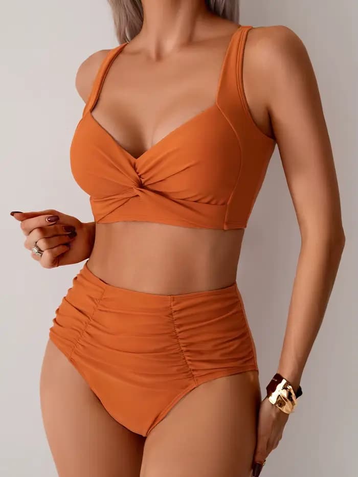 Maillot de bain noir deux pièces pour femmes