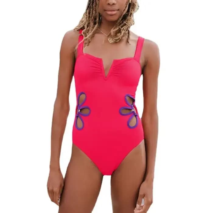 Maillot de bain une pièce pour femmes, ensemble deux pièces, mode, solide, design fleuri, patchwork, bikini