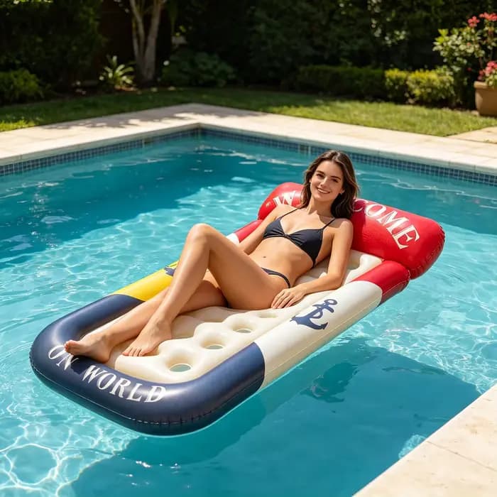 1 chaise longue gonflable pour piscine ; chaises longues flottantes adaptées à une utilisation dans les piscines