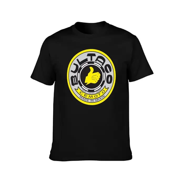 BULTACO LOGO YELLOW T-Shirt Chemise en coton décontractée à manches courtes avec logo BULTACO