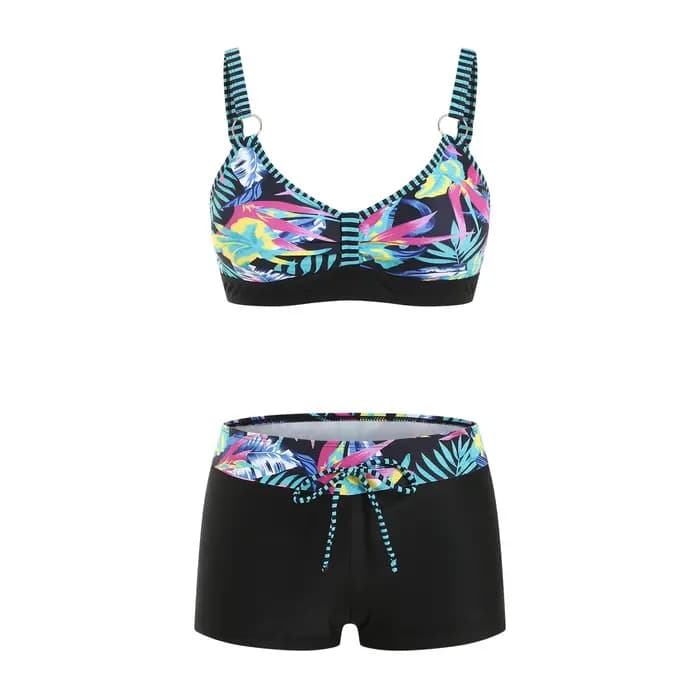 Femmes deux pièces Tankini Bikinis maillot de bain tenue