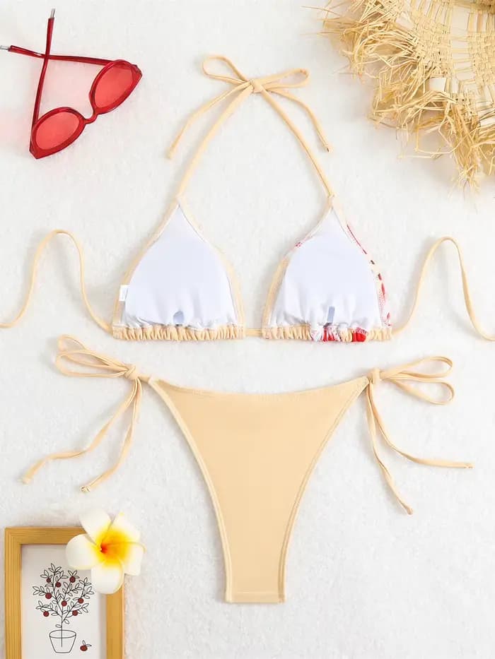 Maillot de bain brésilien imprimé floral pour femmes