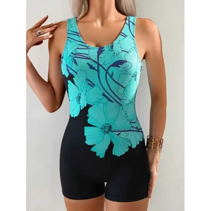 Maillot de bain une pièce sexy à imprimé floral, tenue d'été tendance pour femme, élastique, résistant à l'usure, haute élasticité, fibre de polyester