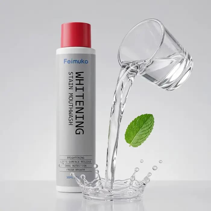 Bain de bouche éliminateur de taches, blanchissant les dents, éliminant la plaque dentaire, haleine fraîche, réduction des odeurs buccales, sensation de fraîcheur, hygiène bucco-dentaire, bain de bouc