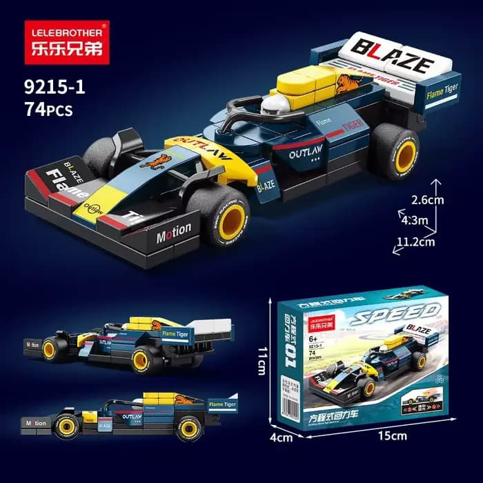 Voiture de formule à rétrofriction, blocs de construction, personnage de dessin animé, jouets lega pour enfants, cadeaux d'anniversaire