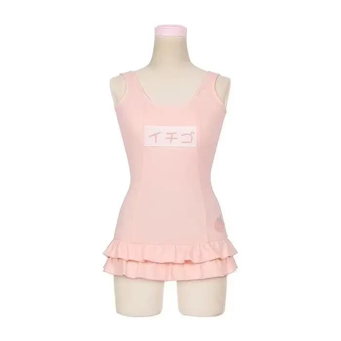 Lolita fraise à volants une pièce maillot de bain pour femmes