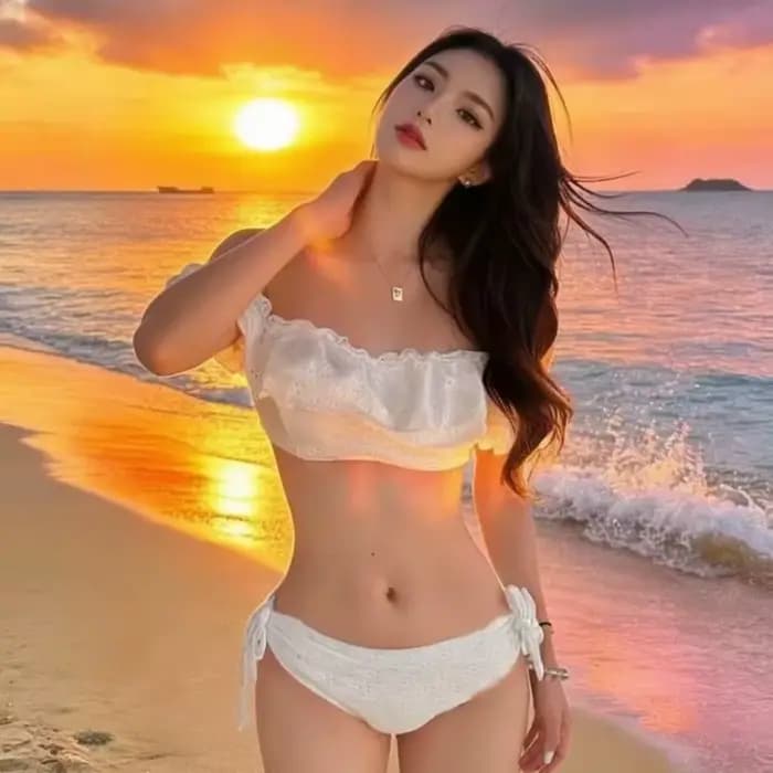 Maillot de bain deux pièces blanc avec coussinets de poitrine