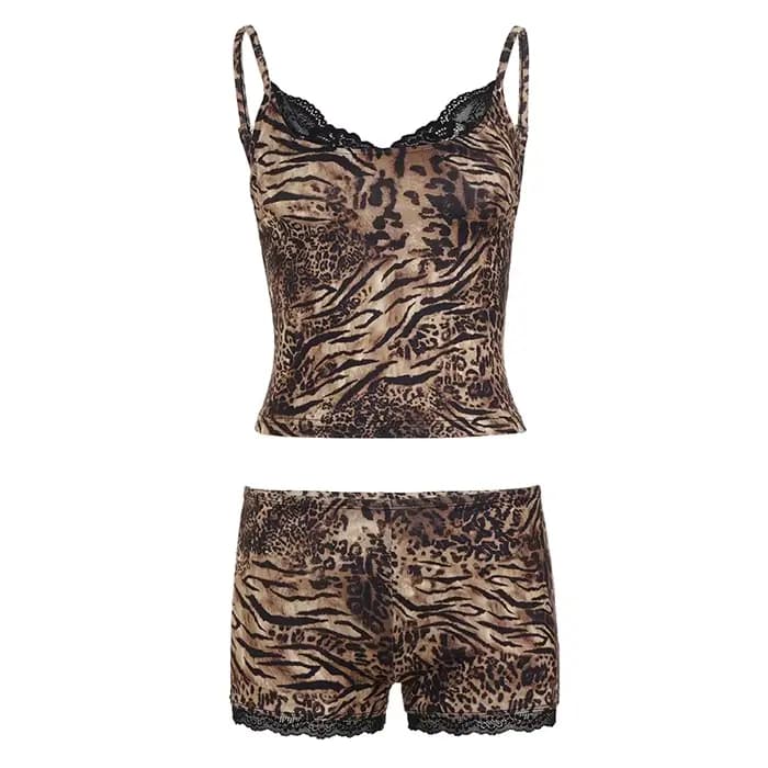 Ensemble short sexy imprimé léopard