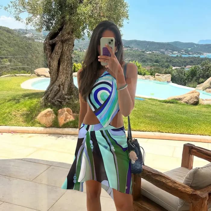 Maillot de bain une pièce imprimé avec jupe
