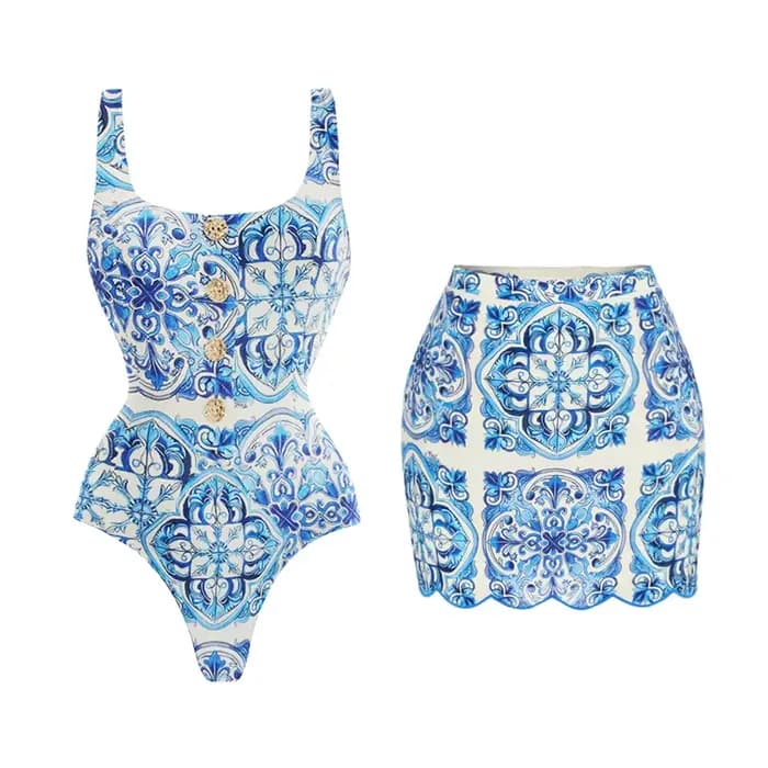 2Pc rétro imprimé maillot de bain 2026 Sexy Bikini femmes maillots