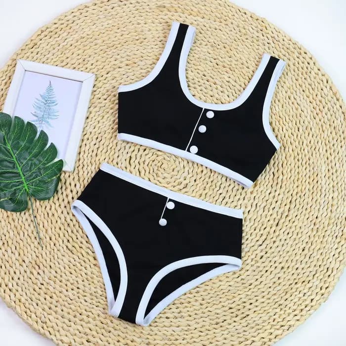 Ensemble bikini sexy noir et blanc