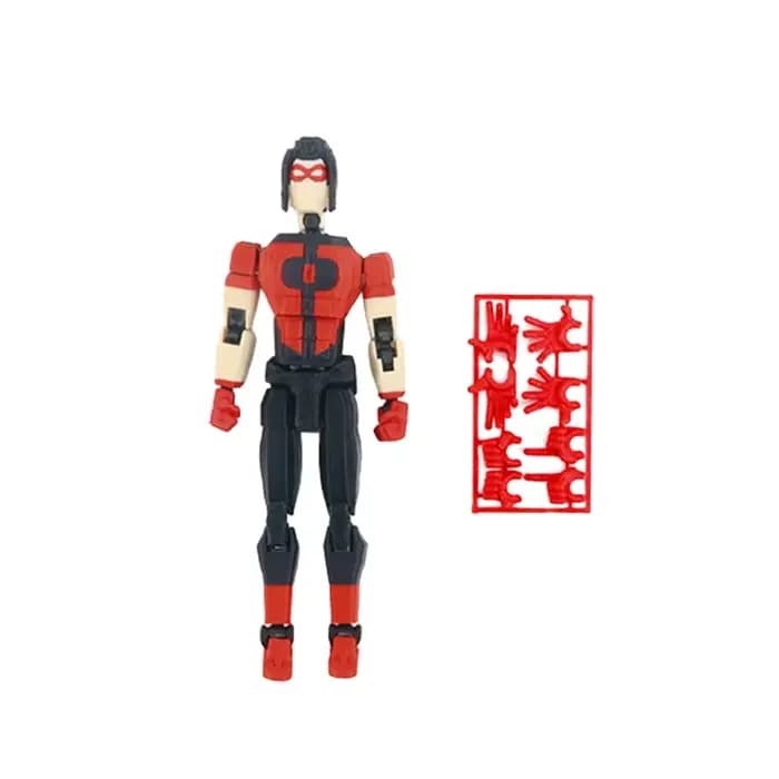 Figurine de héros invincible à articulations mobiles imprimée en 3D, style rayé, avec marque de prisonnier polyvalente, pour décoration de bureau et cadeau