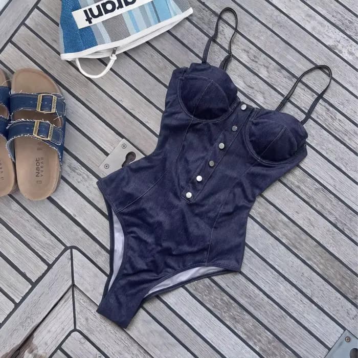 Maillot de bain à bretelles pour femmes, imprimé rétro, col en V, taille haute, bikini, body, vêtements de plage, 2026