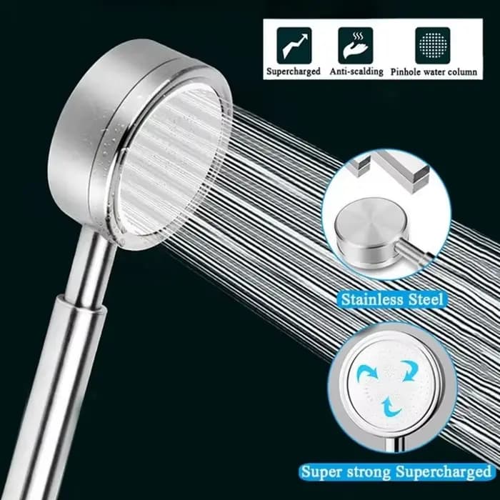 Pommeau de douche à main en acier inoxydable SUS 304, salle de bains, buse de pulvérisation à économie d'eau haute pression, pomme de douche à pluie suralimentée