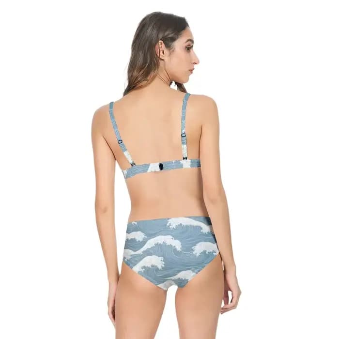 Sexy Bikini maillot de bain taille haute océan vague imprimé décontracté multicolore femmes à la mode dos nu maillots de bain maillots de bain essentiels
