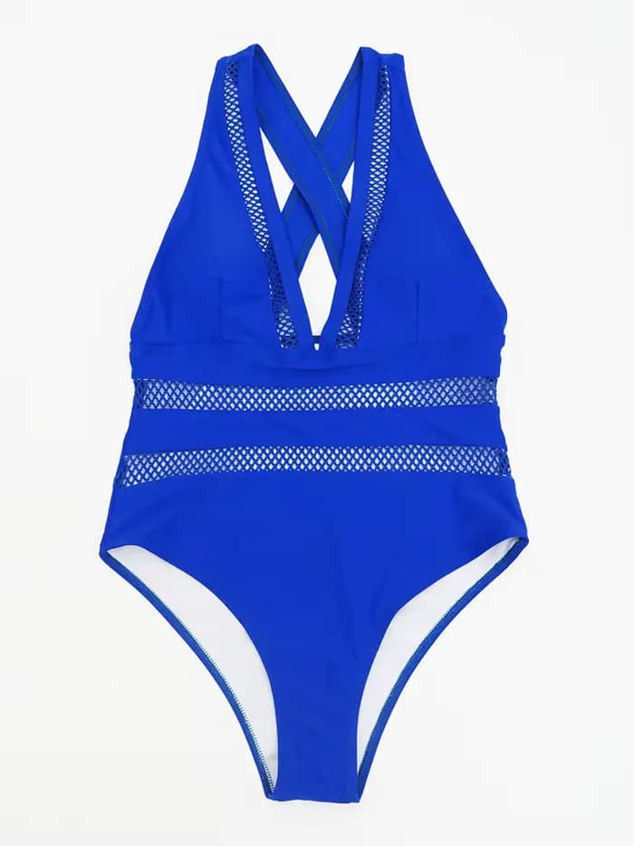 2023 nouveau Sexy maille maillots de bain mosaïque femmes une pièce maillot