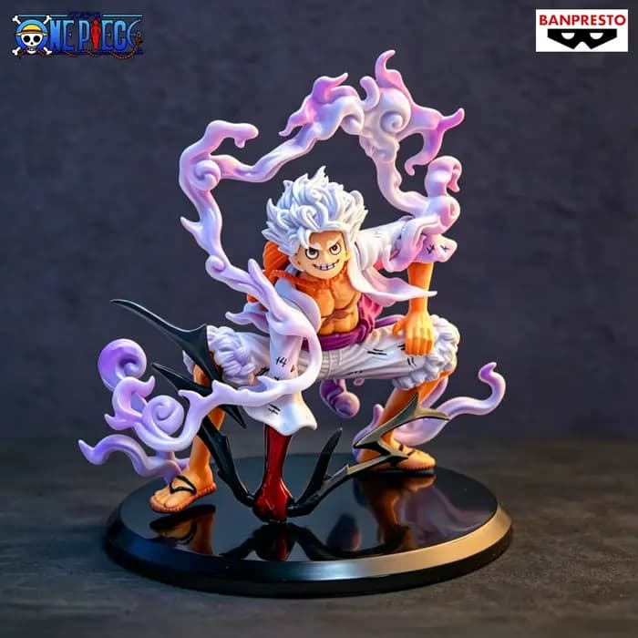 Figurine Bandai One Piece Gear Five Sun God Nika Luffy en position accroupie, modèle d'ornement périphérique d'anime, objet de collection 2D tendance