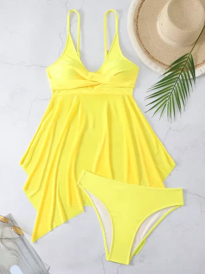 Maillot de bain deux pièces pour femmes, tankini, monokini, noir, sexy, ensemble deux pièces, vêtements de plage, 2024