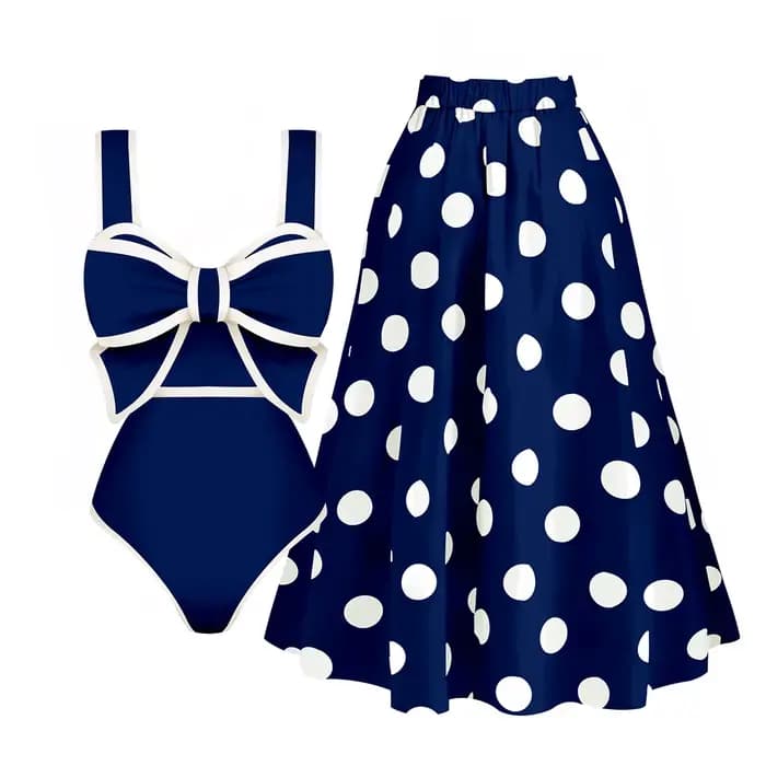 Maillot de bain une pièce avec nœud papillon pour femmes, avec jupe, Monokini, body de plage, vêtements de plage, nouvelle collection 2025
