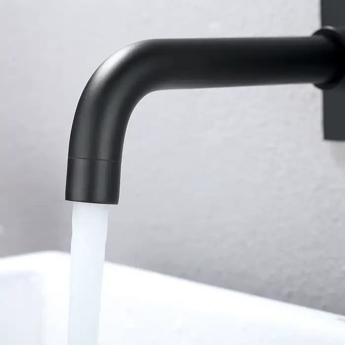 Bagnolux mélangeur froid et chaud, robinet de salle de bains, Installation encastrée, noir deux trous, vanité de baignoire de douche avec évier mélangeur