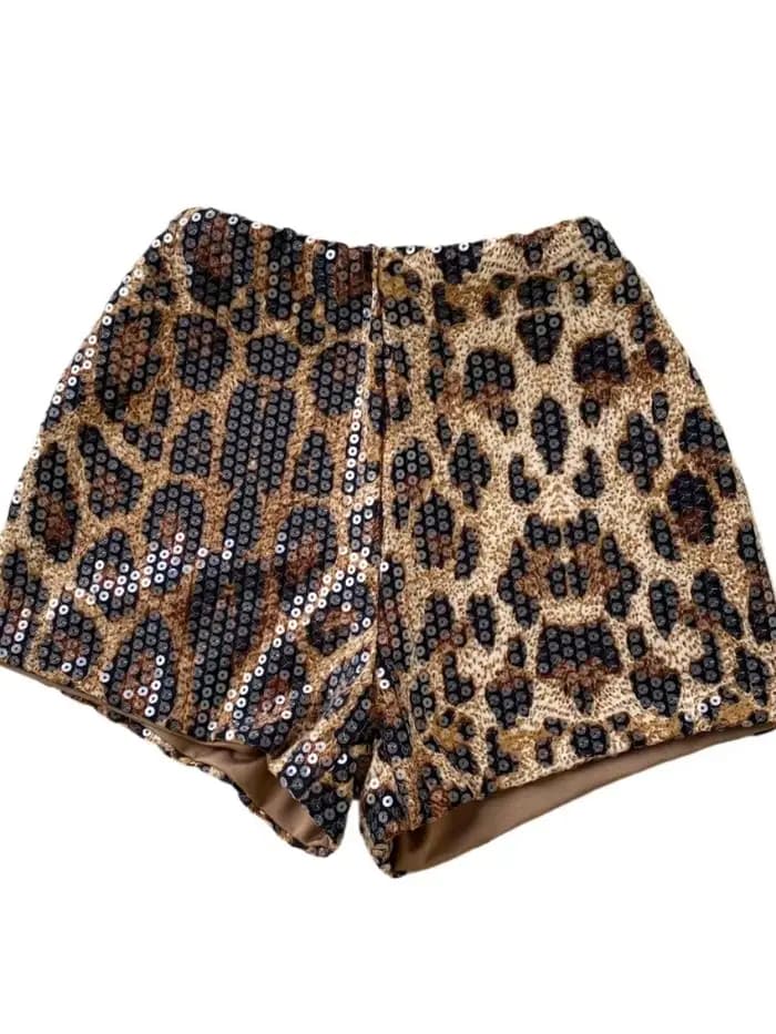 Foamlin – short imprimé léopard à paillettes