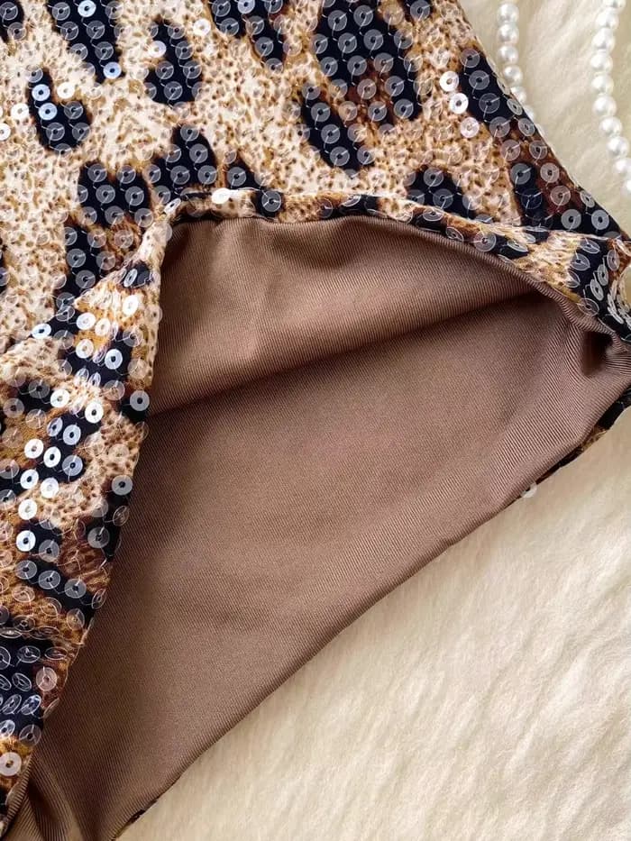 Foamlin – short imprimé léopard à paillettes