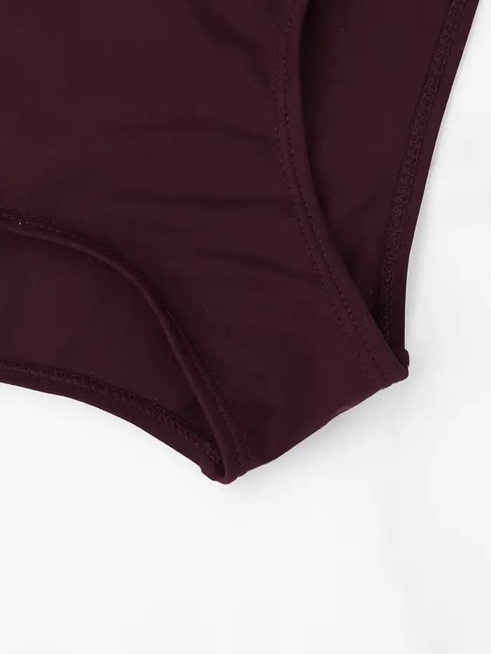 Maillot de bain tanga taille haute pour femmes, bas de Bikini, plage d'été, couleur unie, cordon latéral