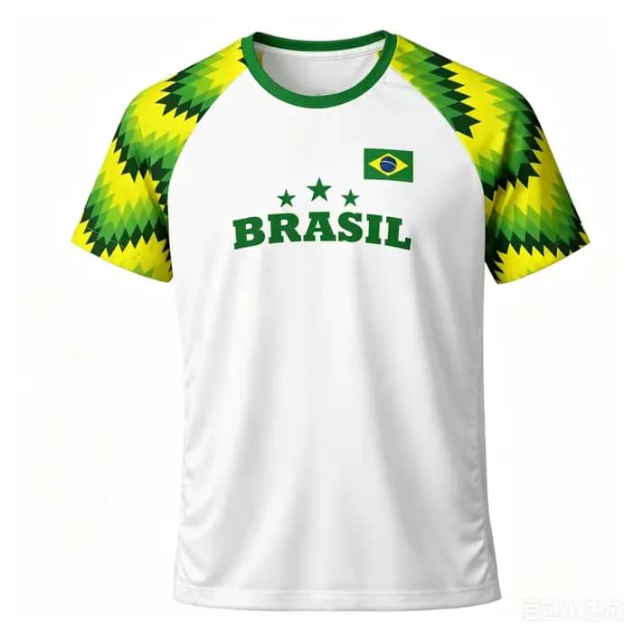 Maillot de football Brésil 2026 Jaune Vert Respirant pour les passionnés de football – T-shirt Mode Streetwear Parent-Enfant