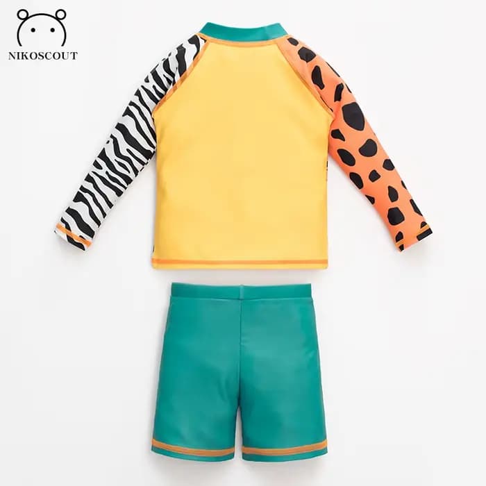 Bas de maillot de bain pour enfants bébé Orange garçon 10 ans printemps chaud à manches longues protection solaire fendue séchage rapide maillot de bain pour enfants moyens et grands