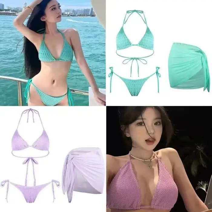 Nouveau maillot de bain bikini pour femme, avec design push-up, style triangle deux pièces, irrésistible, flatteur pour la silhouette, jeune et dynamique.
