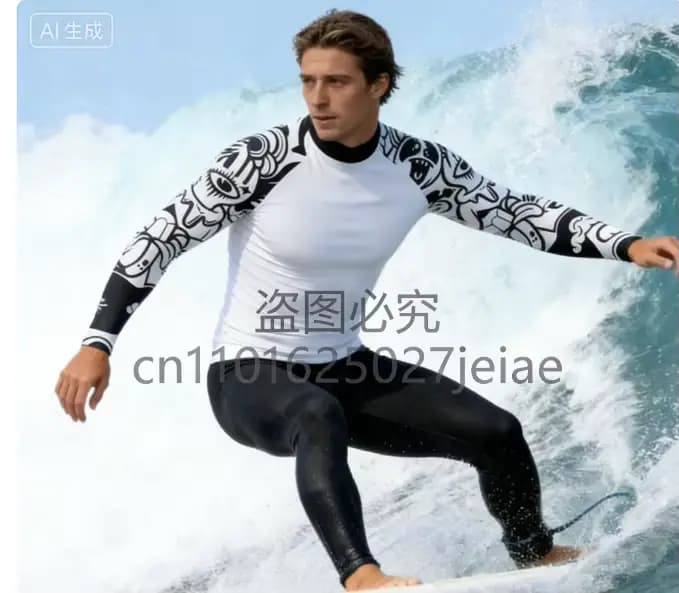 Maillot de bain Rashguard à manches longues pour hommes