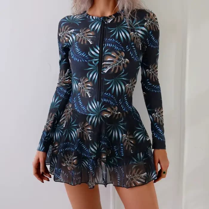 Été 2026 crème solaire une pièce maillots de bain fermé à manches longues maillots de bain sport surf femmes maillots de bain plage baigneur