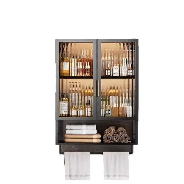 Étagères de salle de bain sans perçage, armoire de rangement murale pour salle de bain, étagère suspendue auto-adhésive, gain de place, douche antirouille