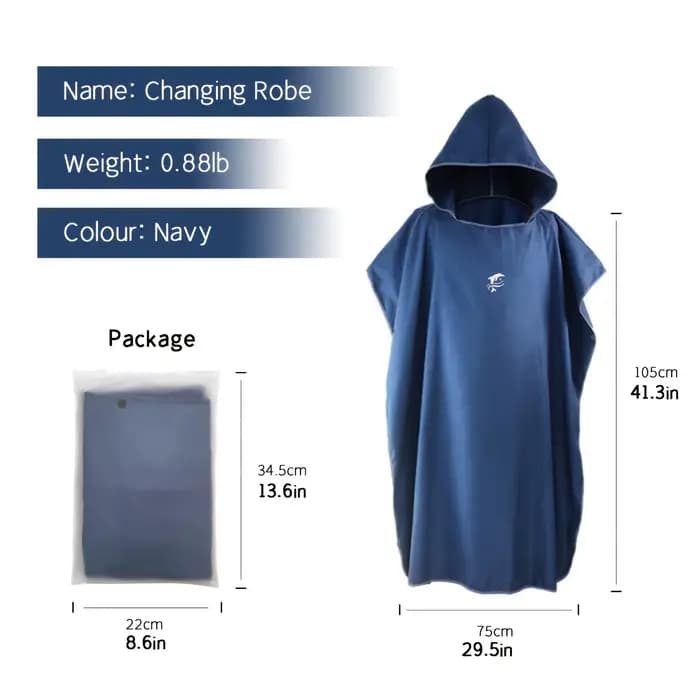 Mutao – serviette de Robe Poncho de Surf unisexe