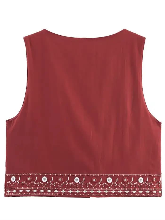 Ensemble short imprimé brodé pour femmes