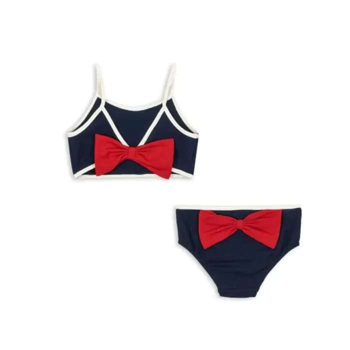 Maillots de bain pour filles, maillot de bain une pièce avec nœud rouge au dos, ensemble de bikini mignon pour filles, maillots de bain de plage pour enfants, maillots de bain pour bébés