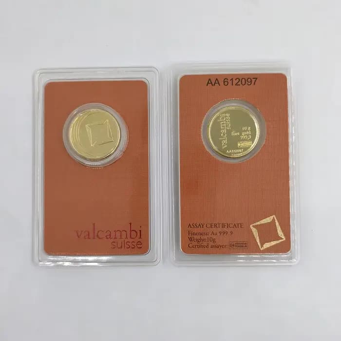 Orange 5g 20g 100g Barre plaquée or VB de haute qualité, non magnétique, lingot plaqué or, emballage scellé, objets de collection, cadeau d'affaires