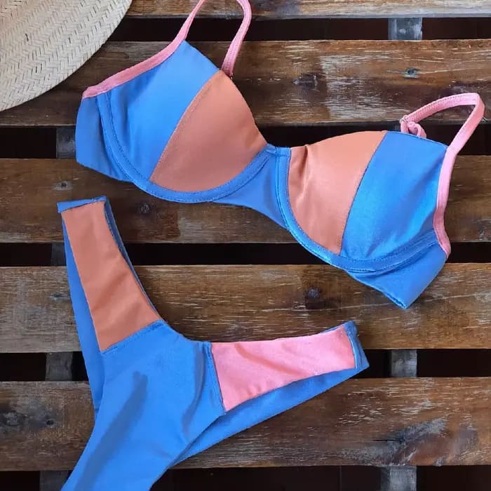Maillot de bain deux pièces à armatures, Bikini, taille haute, Push Up, pour femmes, été