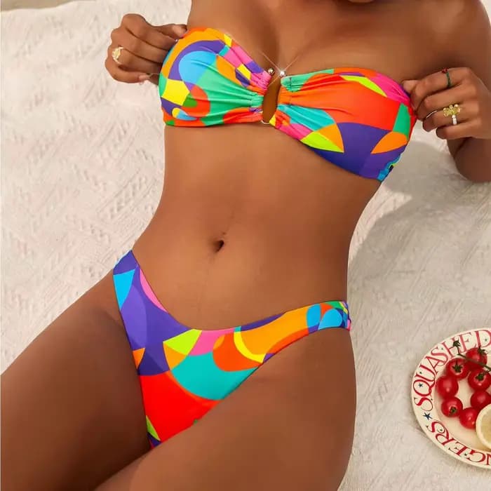ZTVitality Sexy imprimé Bikini ensemble 2025 nouveauté soutien-gorge rembourré sans bretelles maillot de bain femmes