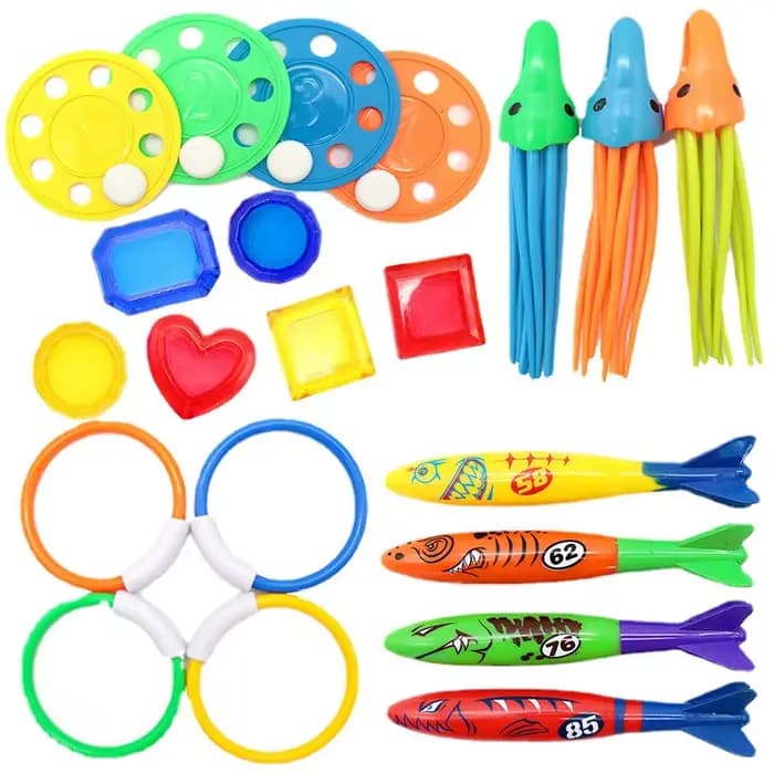Jouets de plongée avec fermeture respiratoire, ensemble de jouets sous-marins d'entraînement, piscine pour enfants, chasse au trésor, anneau d'eau, jouets en diamant pour enfants