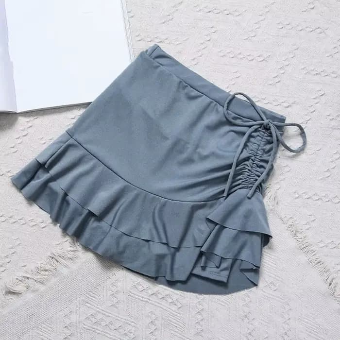 Maillot de bain deux pièces avec jupe trapèze ajustée