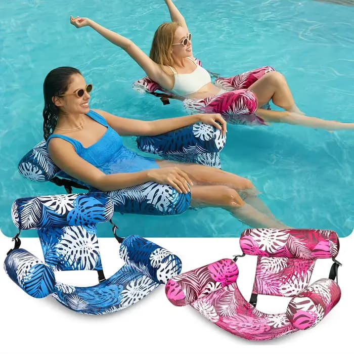 Fauteuil Flottant Gonflable pour Jardin et Piscine – Accessoire de Natation Extérieur pour Adultes, Idéal pour Piscines Hors Sol