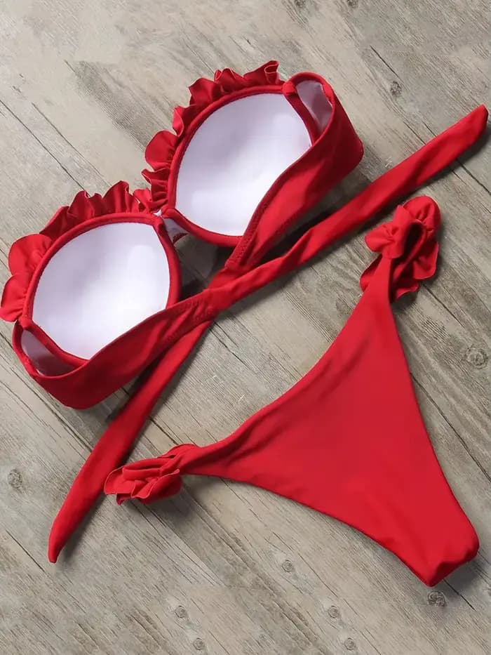 Soutien-gorge à volants coupe Bikinis 2025 Bandeau
