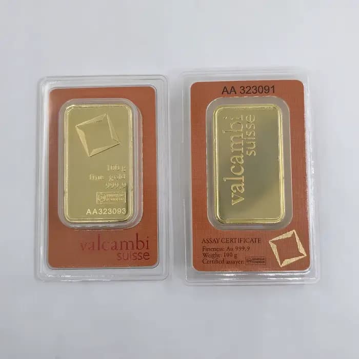 Orange 5g 20g 100g Barre plaquée or VB de haute qualité, non magnétique, lingot plaqué or, emballage scellé, objets de collection, cadeau d'affaires