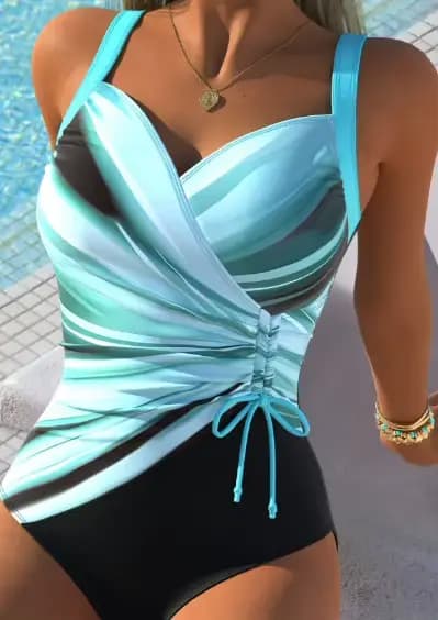 Maillot de bain une pièce imprimé plage coupe ajustée pour les vacances, Trikini, Maillot de bain femme, Monokini