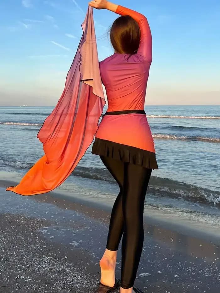 Burkini imprimé violet nickel é