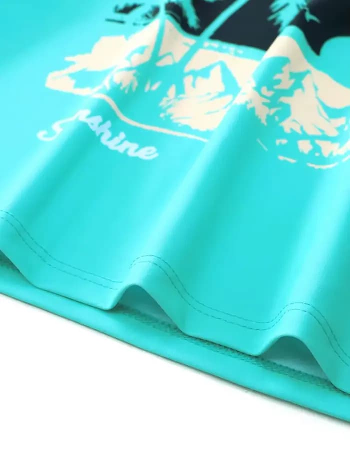 Maillot de bain deux pièces 2026 NOUVEAU Vert Cocotier Manches longues Enfants